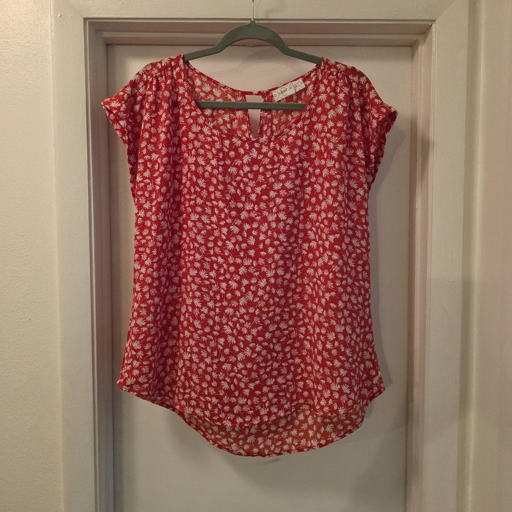 Hippie Rose Red Floral Blouse